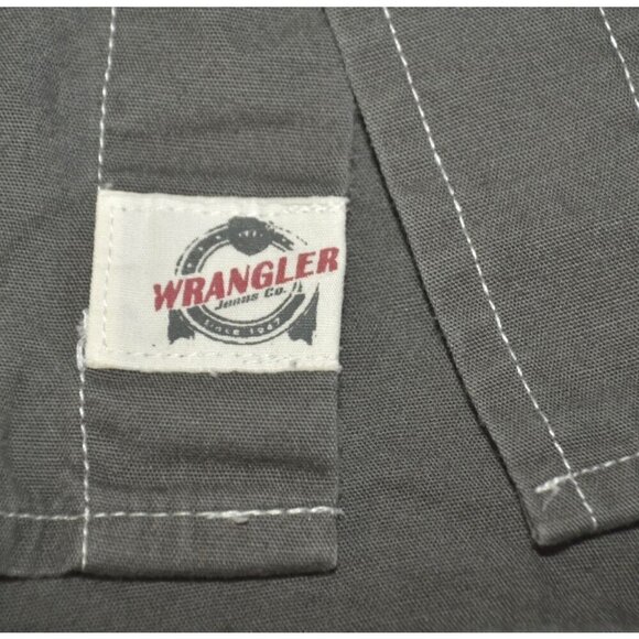 Wrangler Men's XXL Dark Gray Long Sleeve Thick Cotton Button Front Shirt Western - Picture 4 of 7